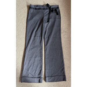 Speechless Pinstripe Dress Pants Womens Gray‎ Bow Cuff Y2K Corpcore Office